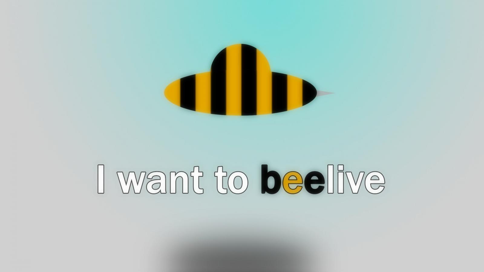 Abstract Minimalistic Text Bees I Want To Believe Wallpaper