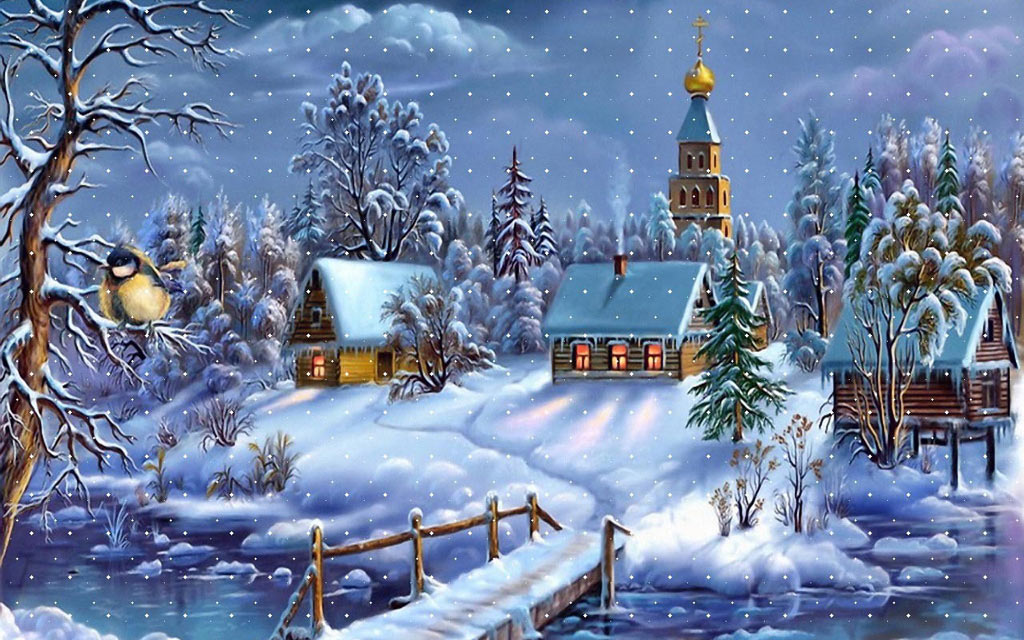 Winter Happy Christmas Wallpaper