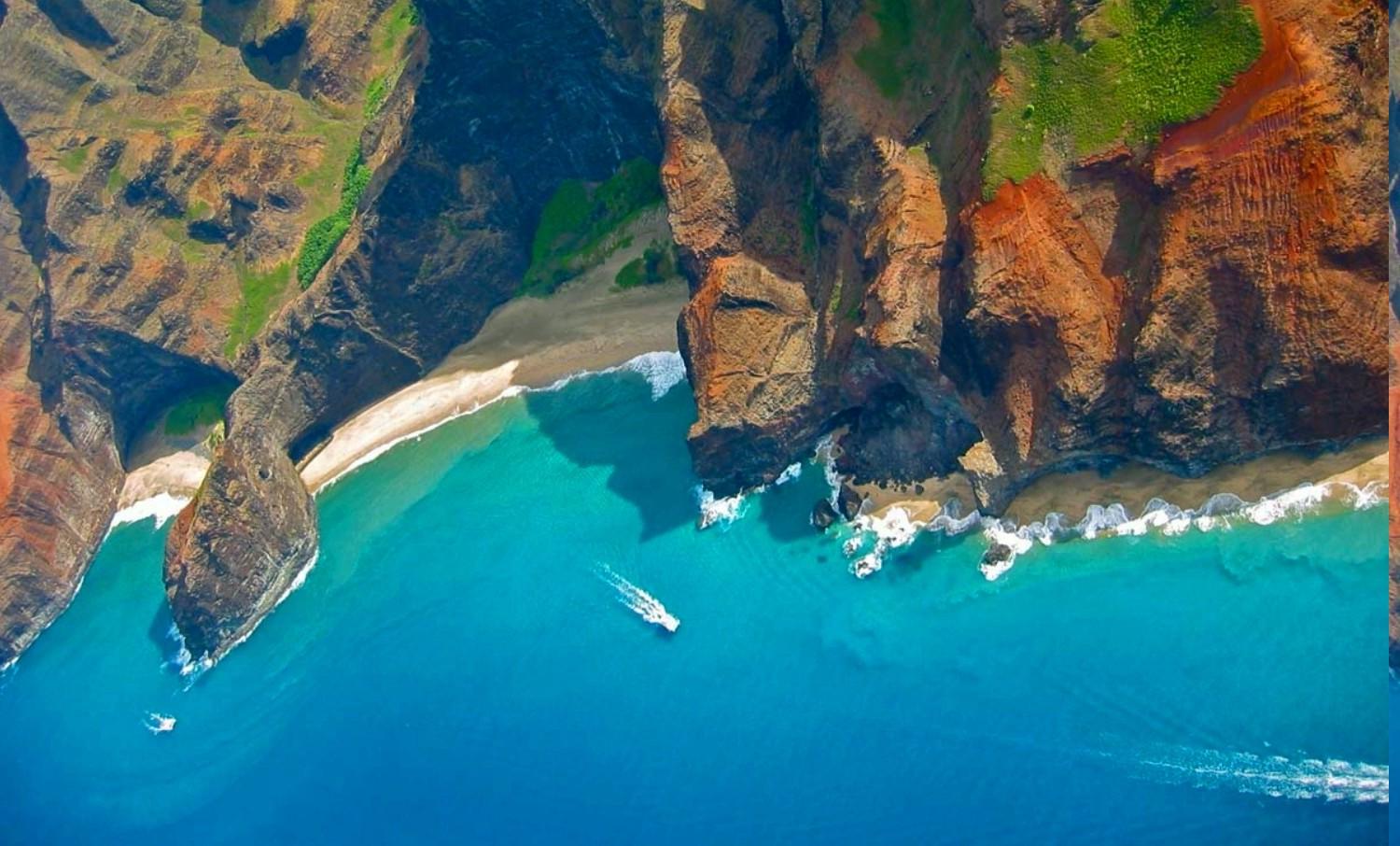 Kauai Hawaii Island Mountain Beach Sea Sand Cliff Coast