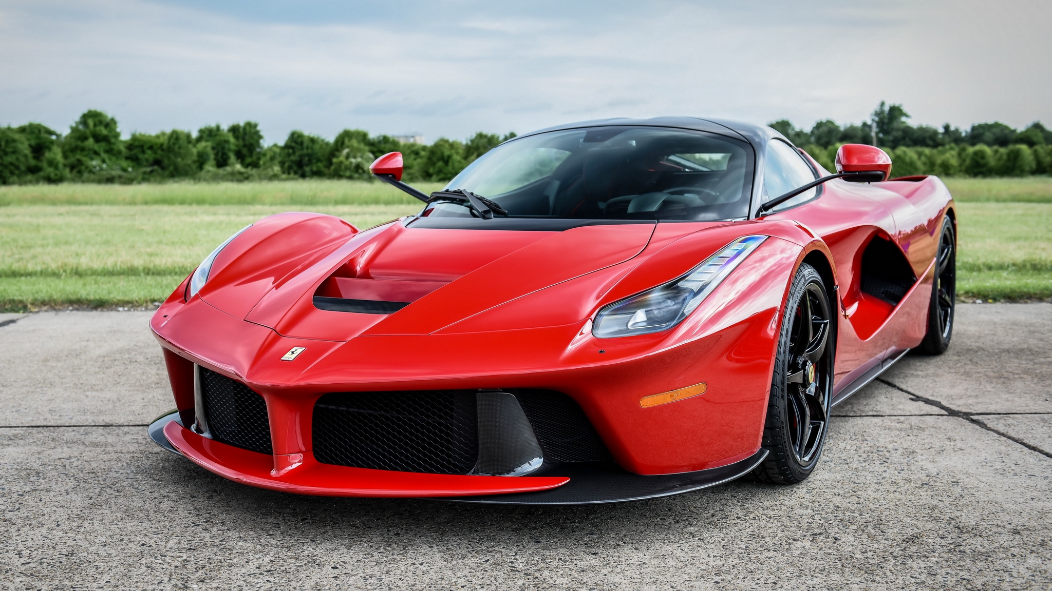 Wallpaper Ferrari Laferrari Red Front