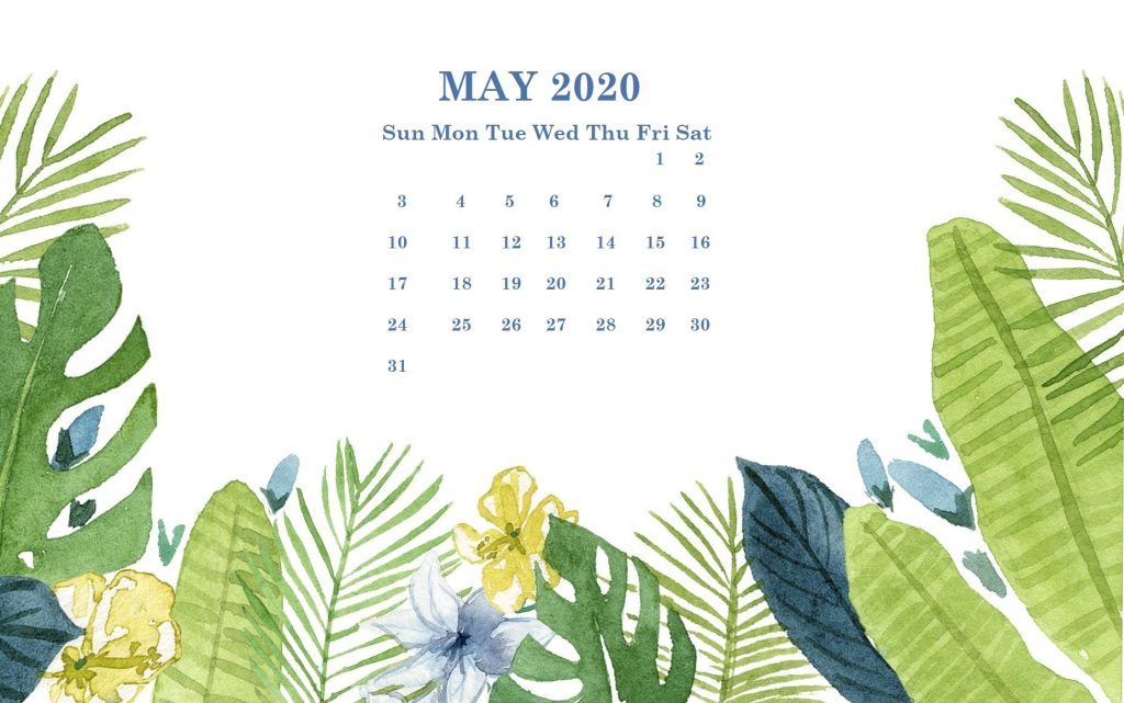 Cute May Calendar Wallpaper For Desk Floral