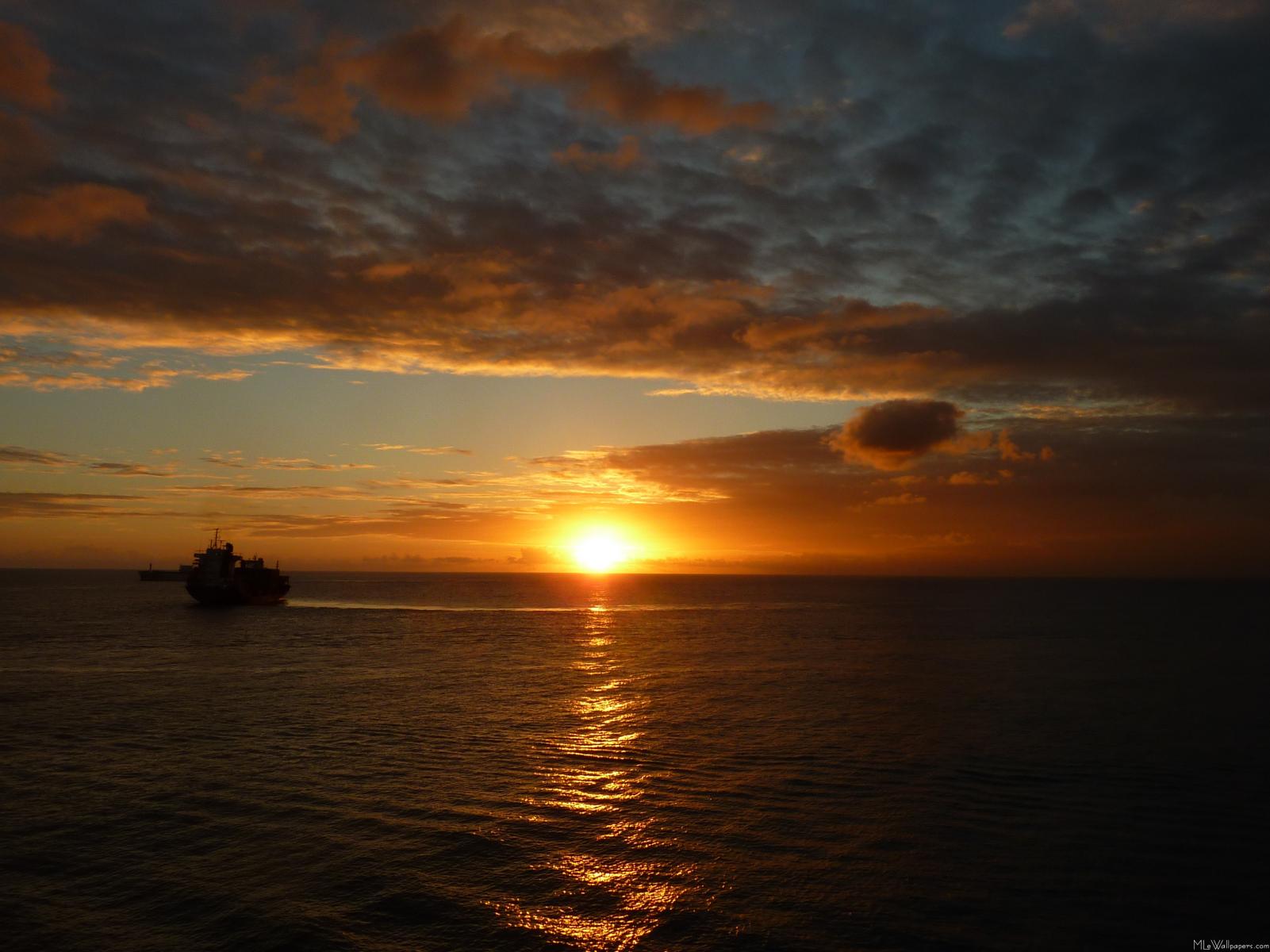 Mlewallpaper Sunset At Sea Iv Caribbean