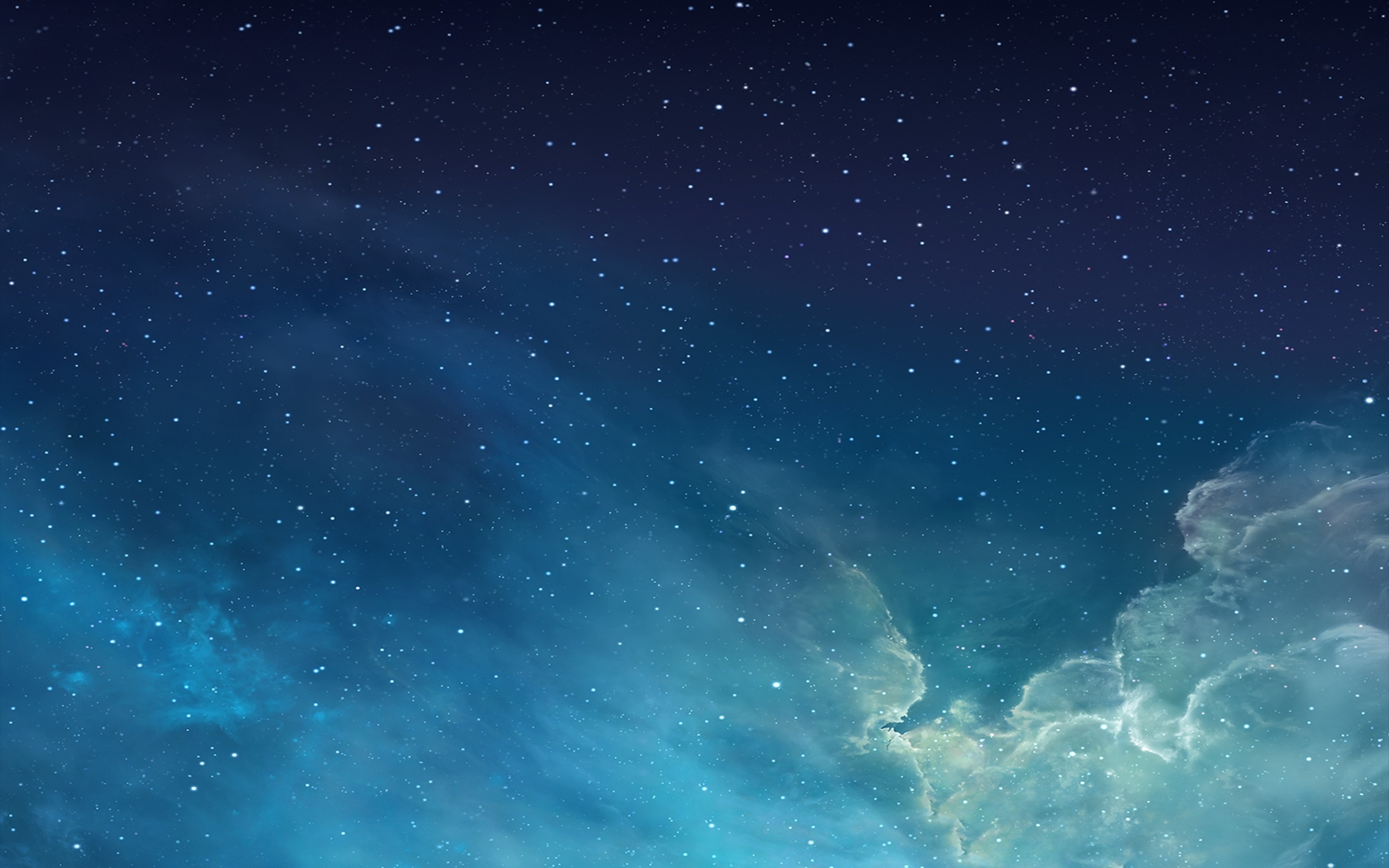  apple blue ios sky stars clouds nebula space wallpaper background 2560x1600
