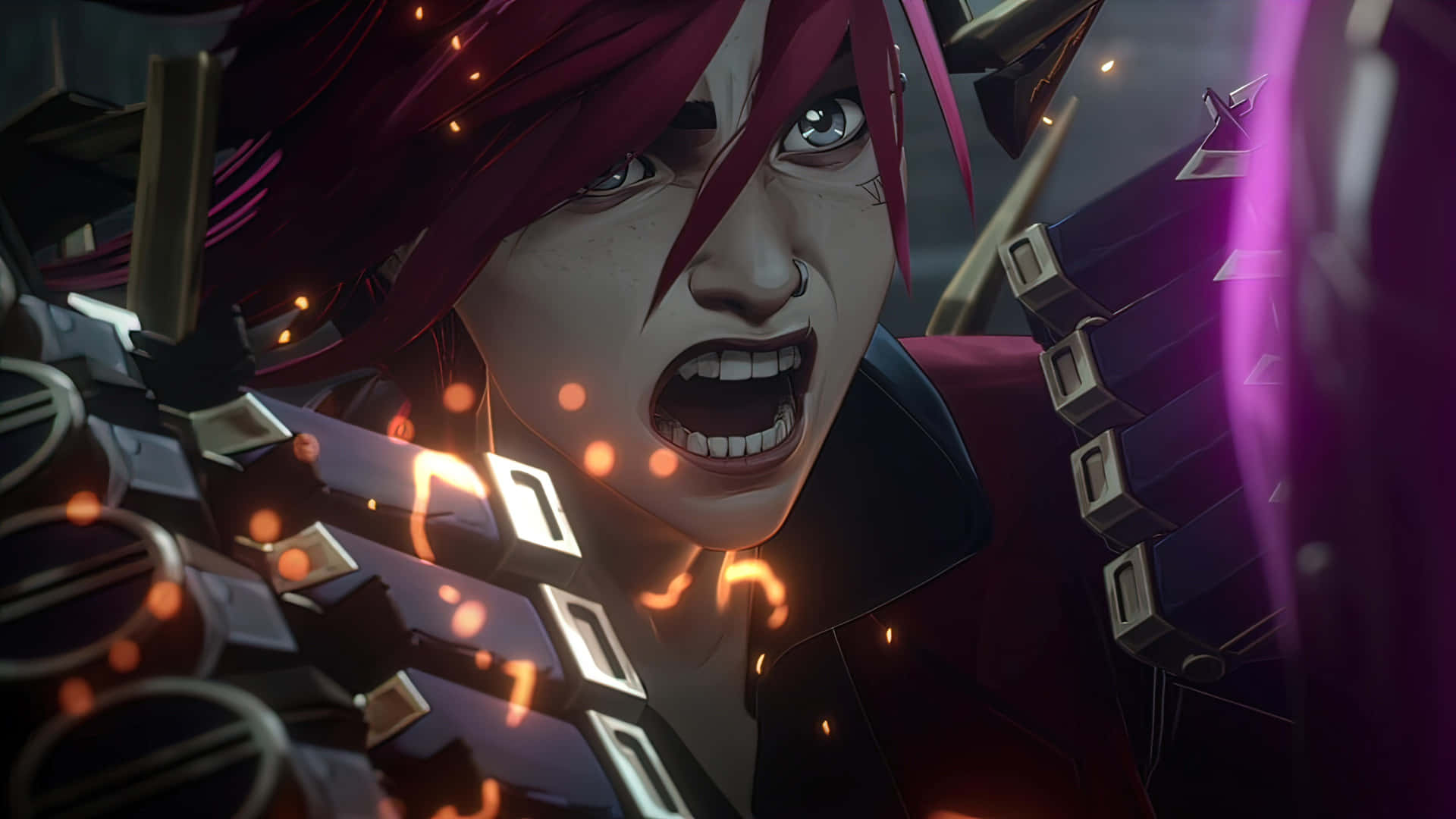 Violet Arcane Angry Face Wallpaper