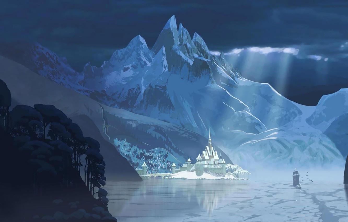 Wallpaper Winter Mountains Castle Frozen Disney Harbour