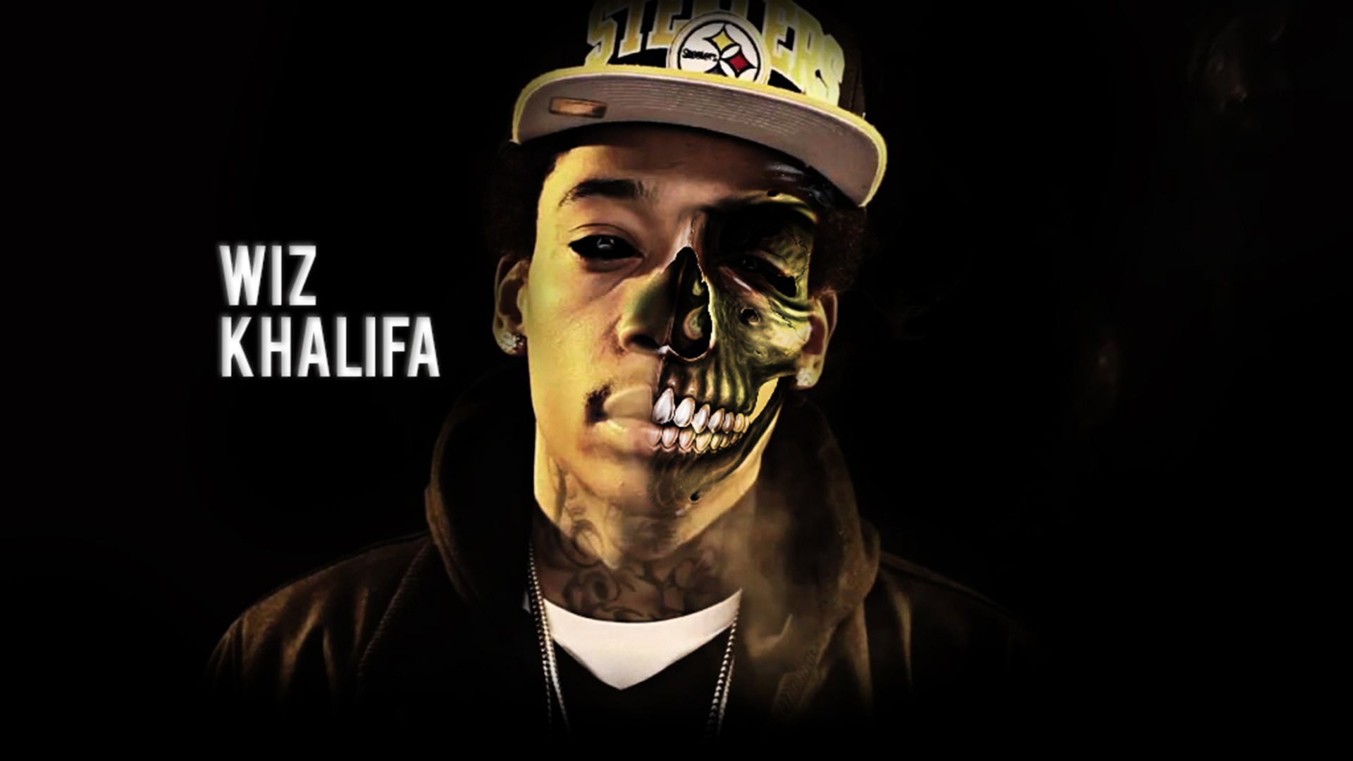 Wiz Khalifa Half Zombie Face Rap Wallpaper