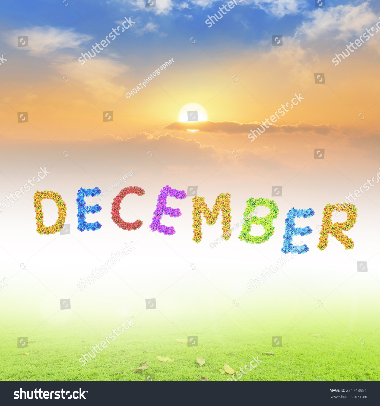 Fruitful Text December Beautiful Sky Background Stock Photo Edit