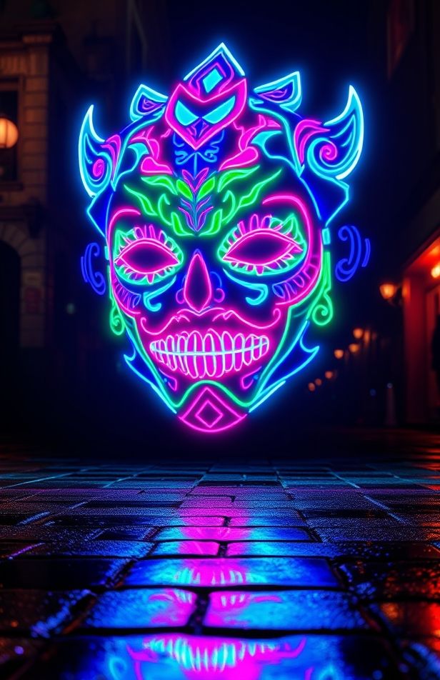 Neon Mask Wallpaper