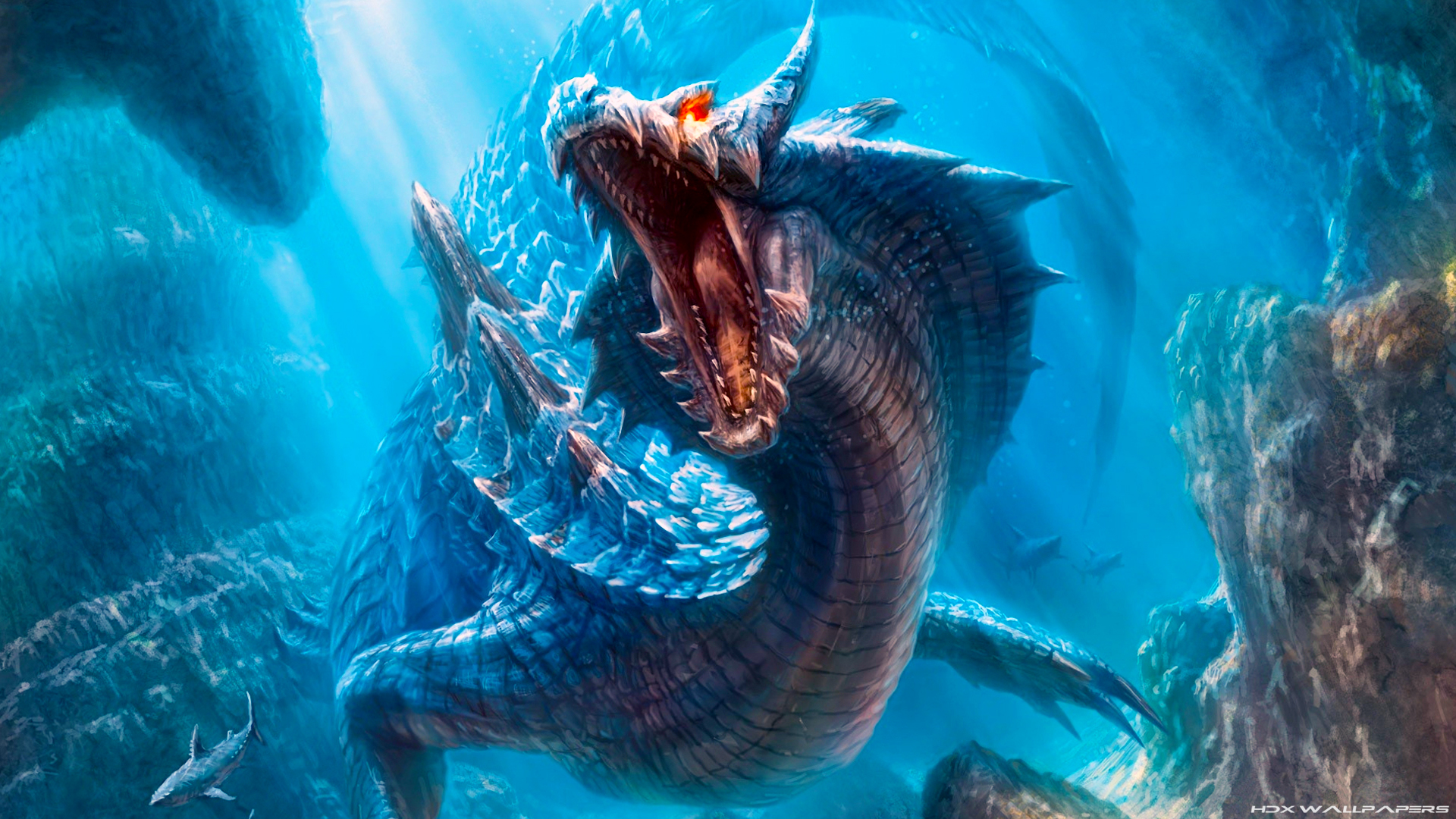 Sea Monster Fantasy Wallpaper Wallpaperin4k