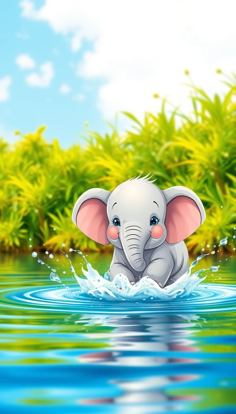 Baby Elephant Phone Wallpaper