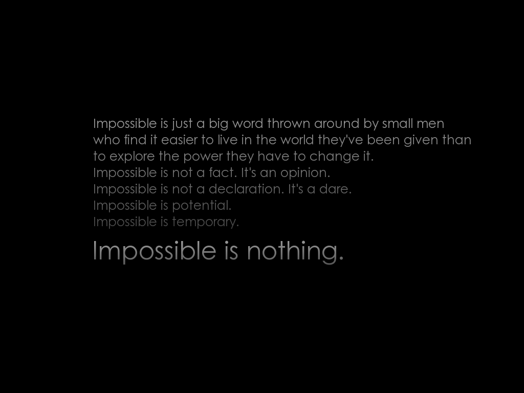 Impossible Is Nothing Wallpaper