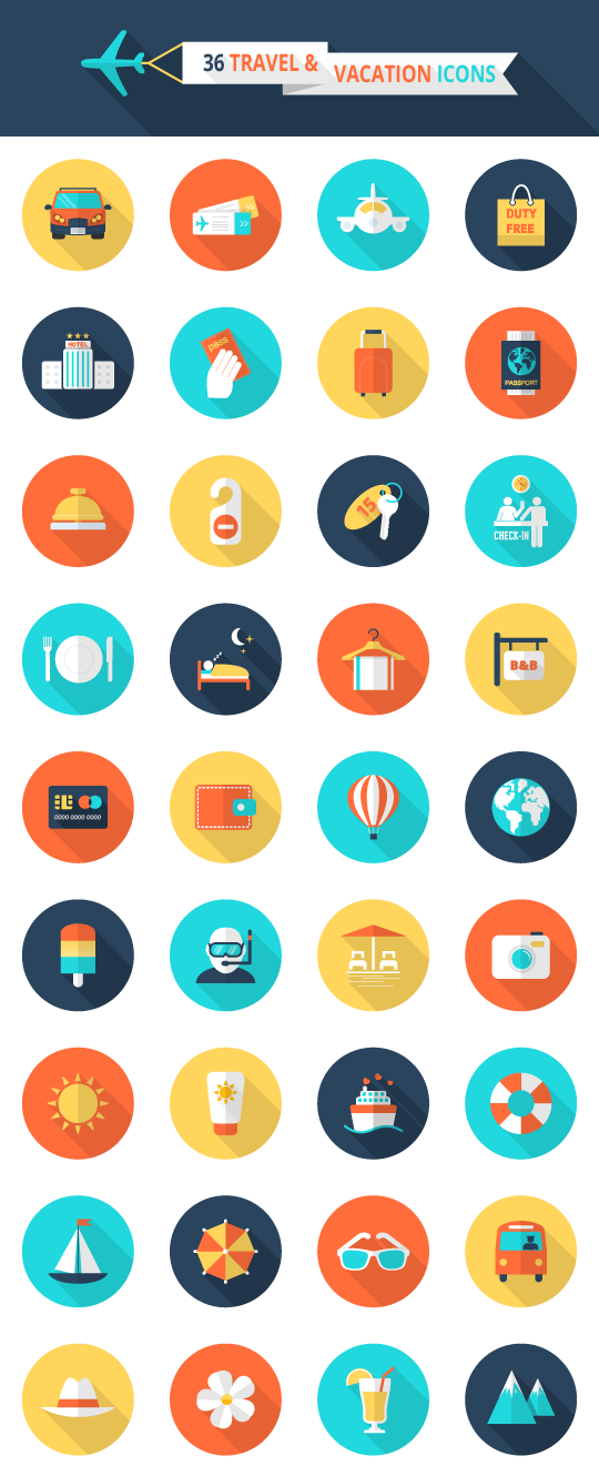 Travel With Vacation Icons Vector Over Millions Vectors Stock