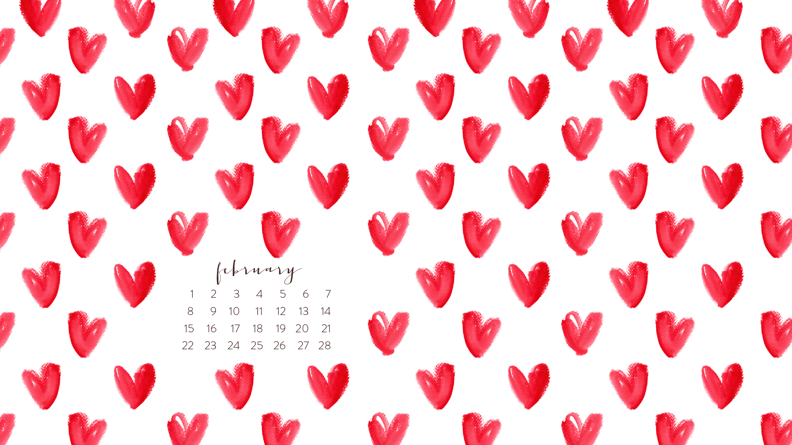February 2020  Valentines Flowers Desktop Calendar Free February Wallpaper