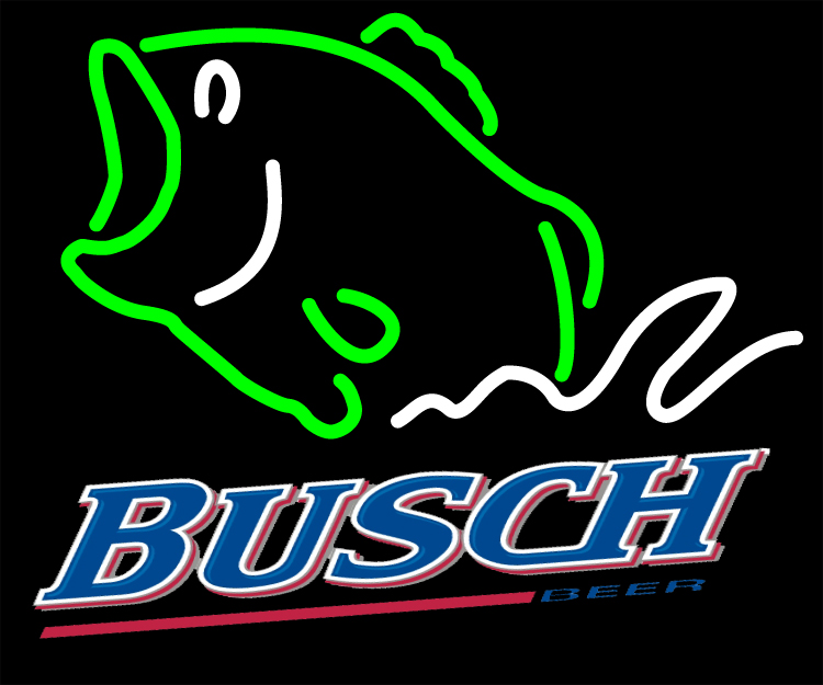Busch Beer Logo Bass Fish Neon Sign