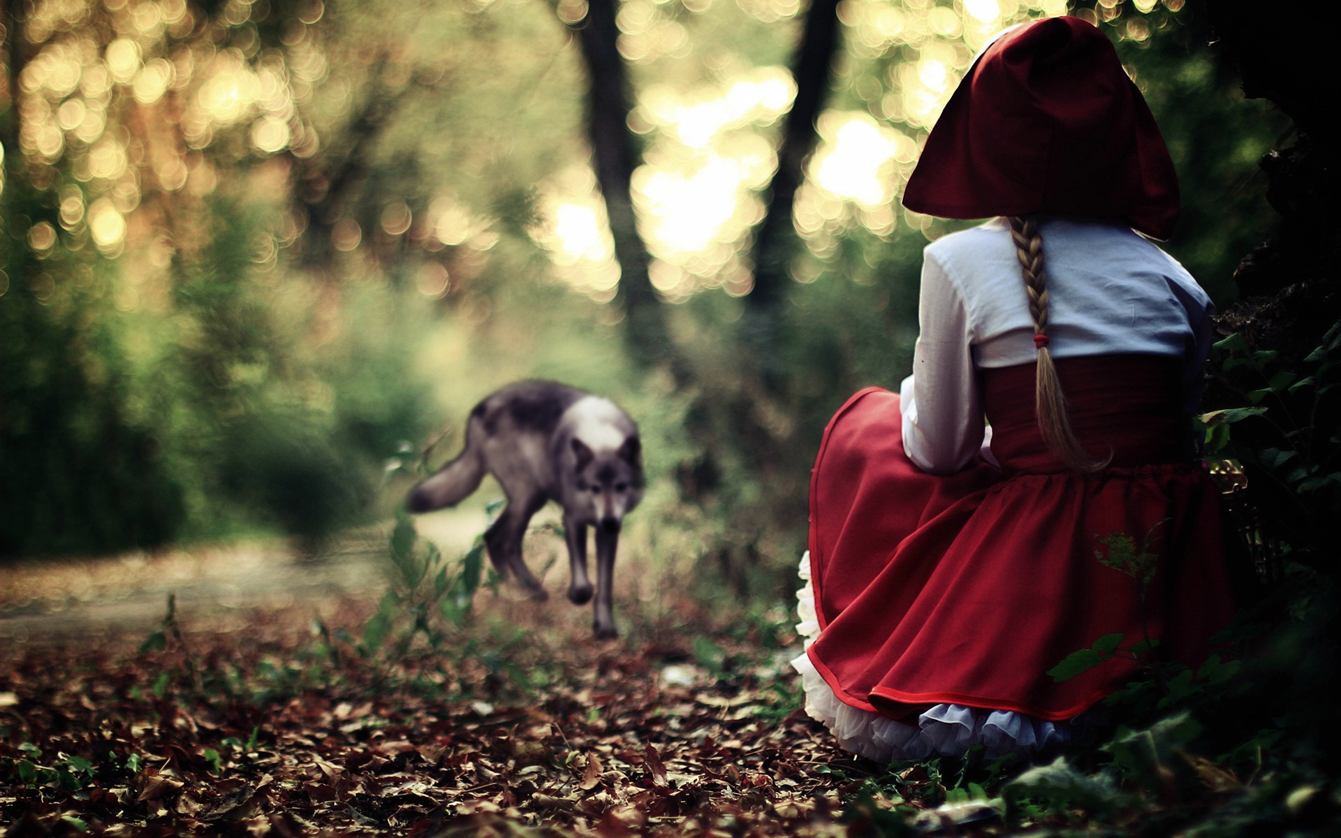 Little Red Riding Hood And The Wolf Wallpaper