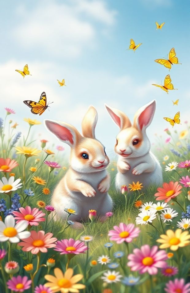 Cute Bunnies Wallpaper