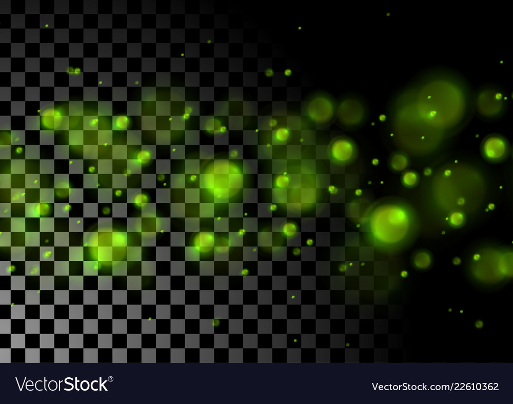 Green Luminous Bokeh Lights Particles Background Vector Image