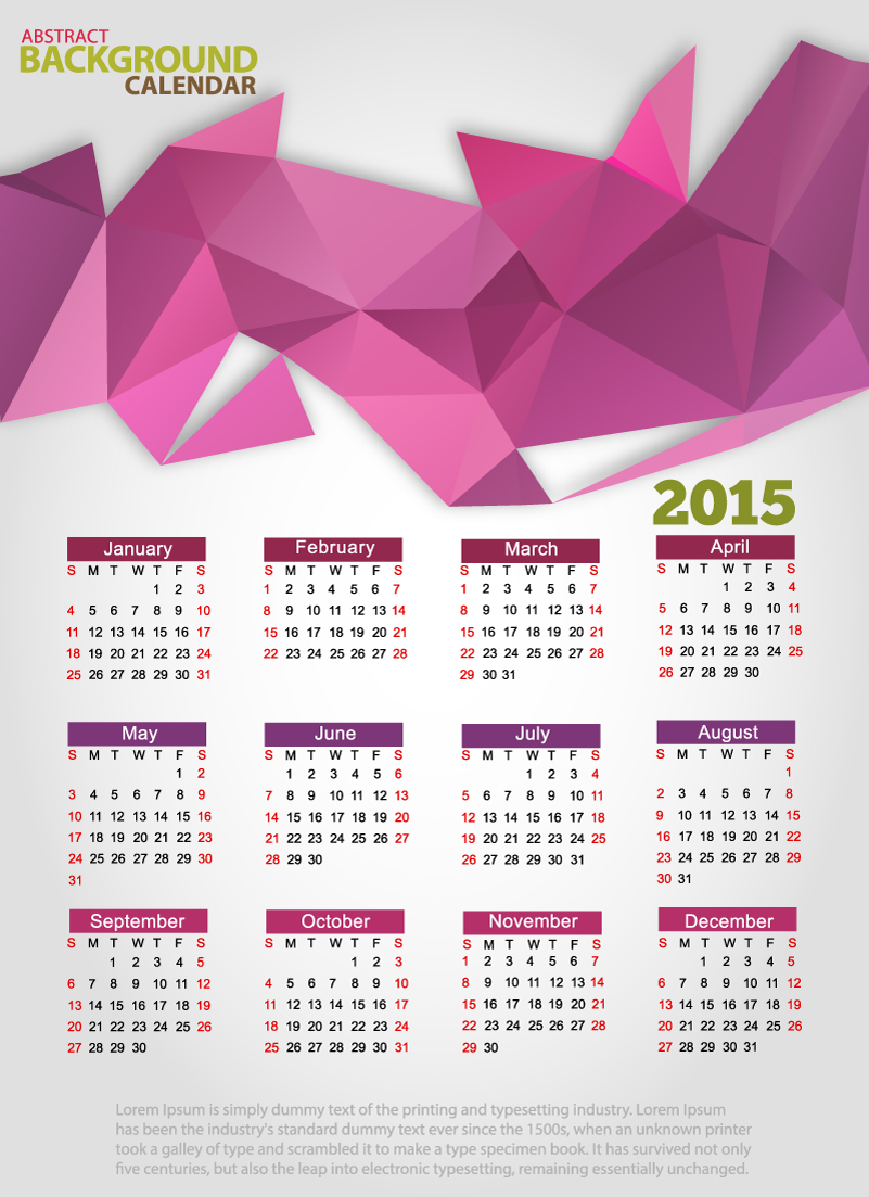 Abstract Background Calendar Vector Graphic