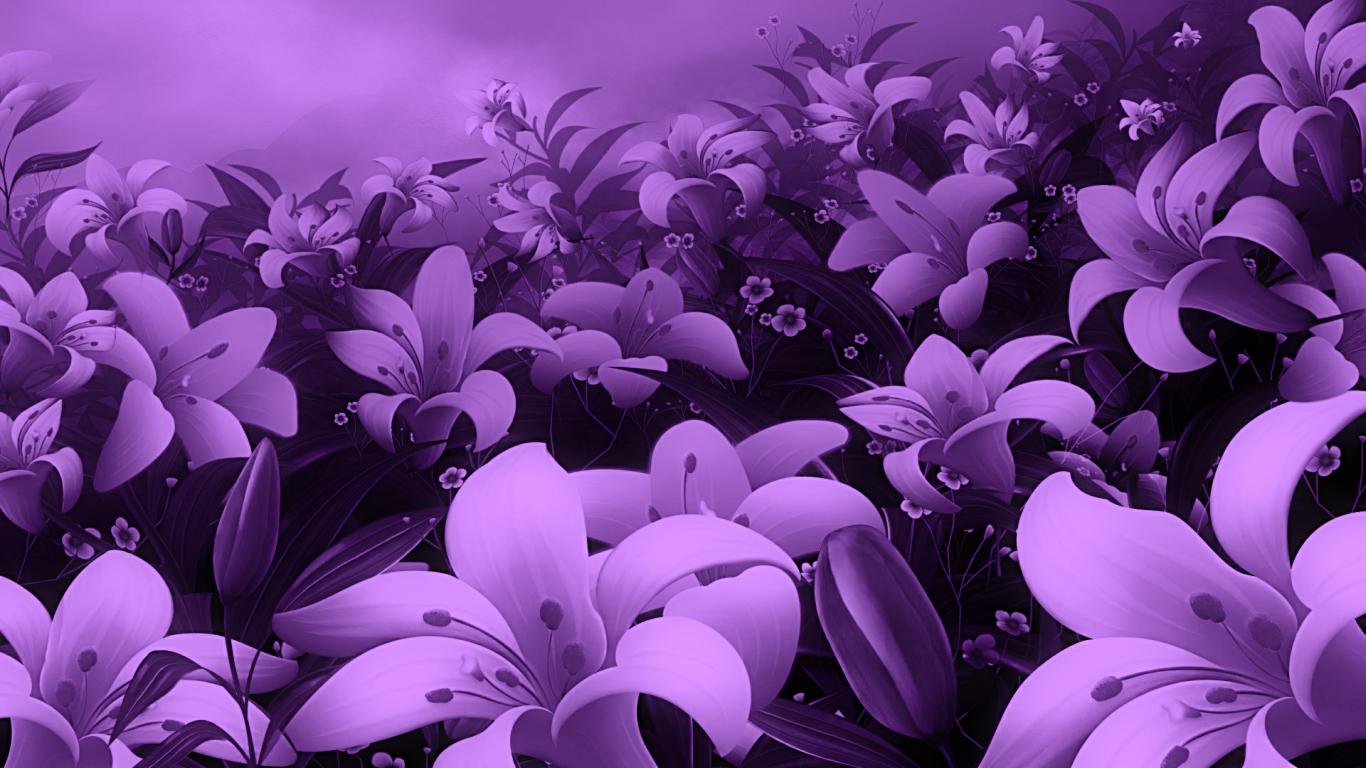 Beautiful Purple Flowers wallpaper 1366x768 22583