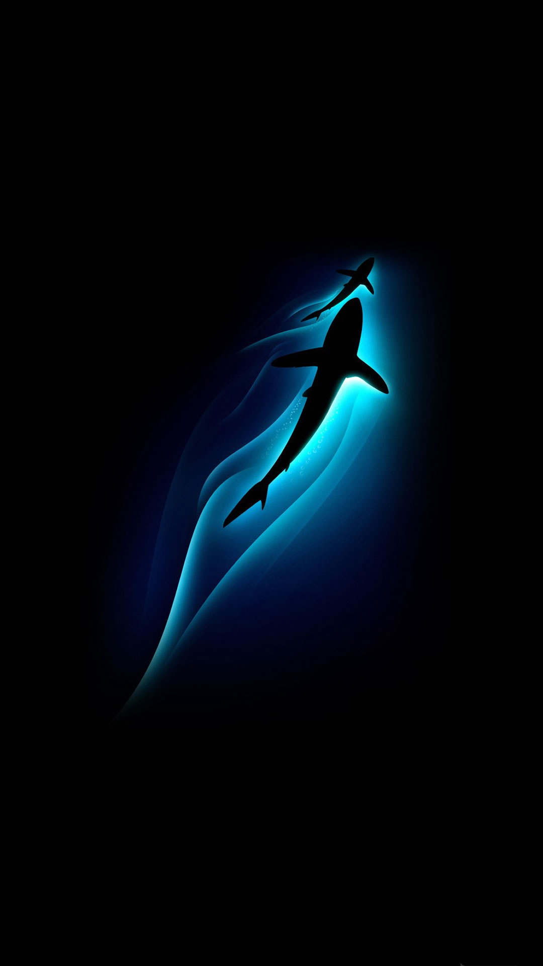 Sharks Ocean Depth Light iPhone Wallpaper