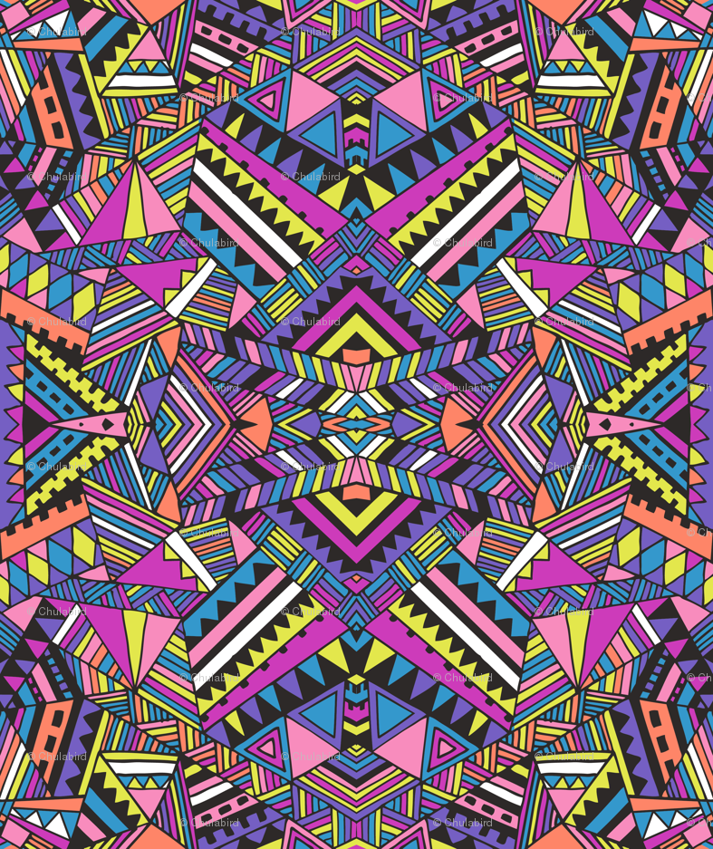 Purple Aztec Print Wallpaper