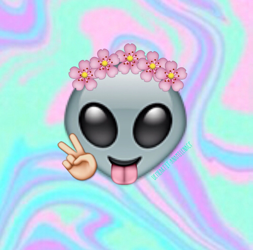 Hipster Background Emoji Alien