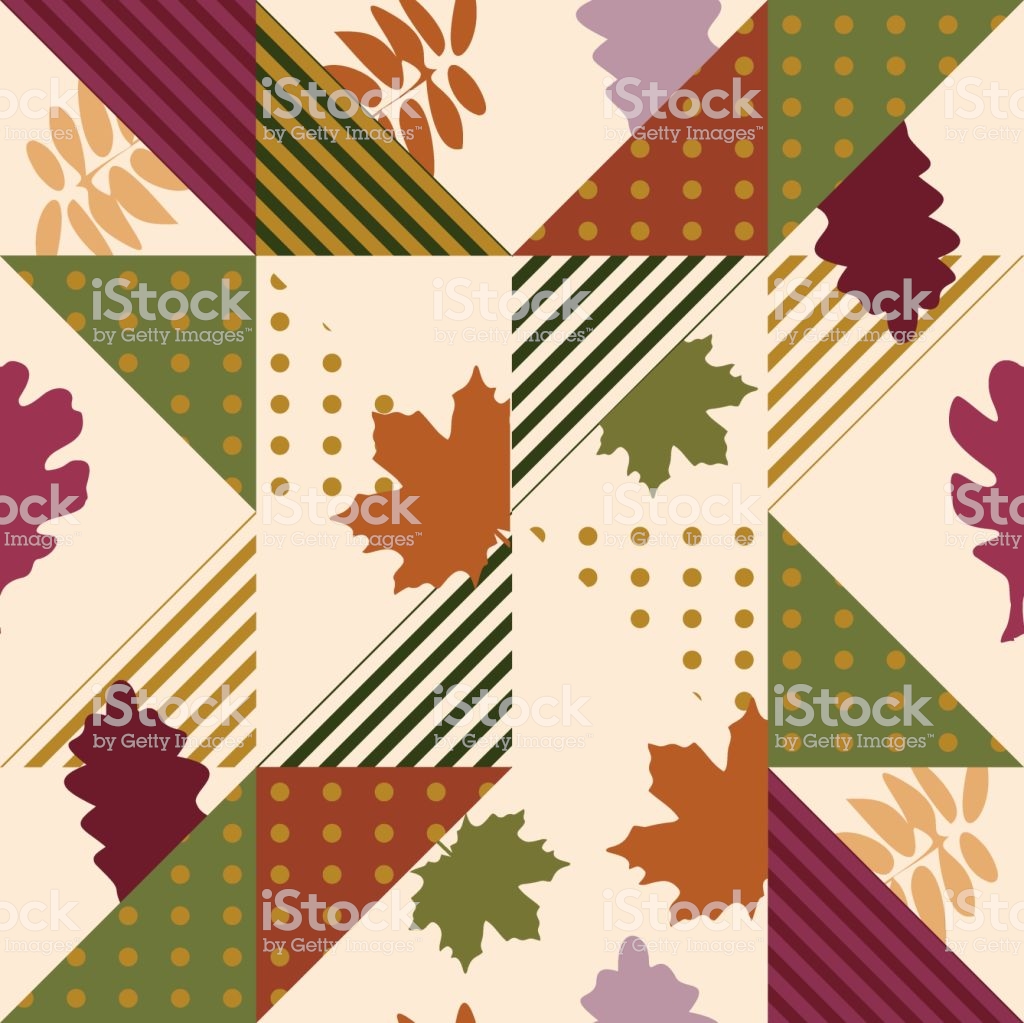 Background Of Autumn Abstract Memphis Pattern Stock Illustration