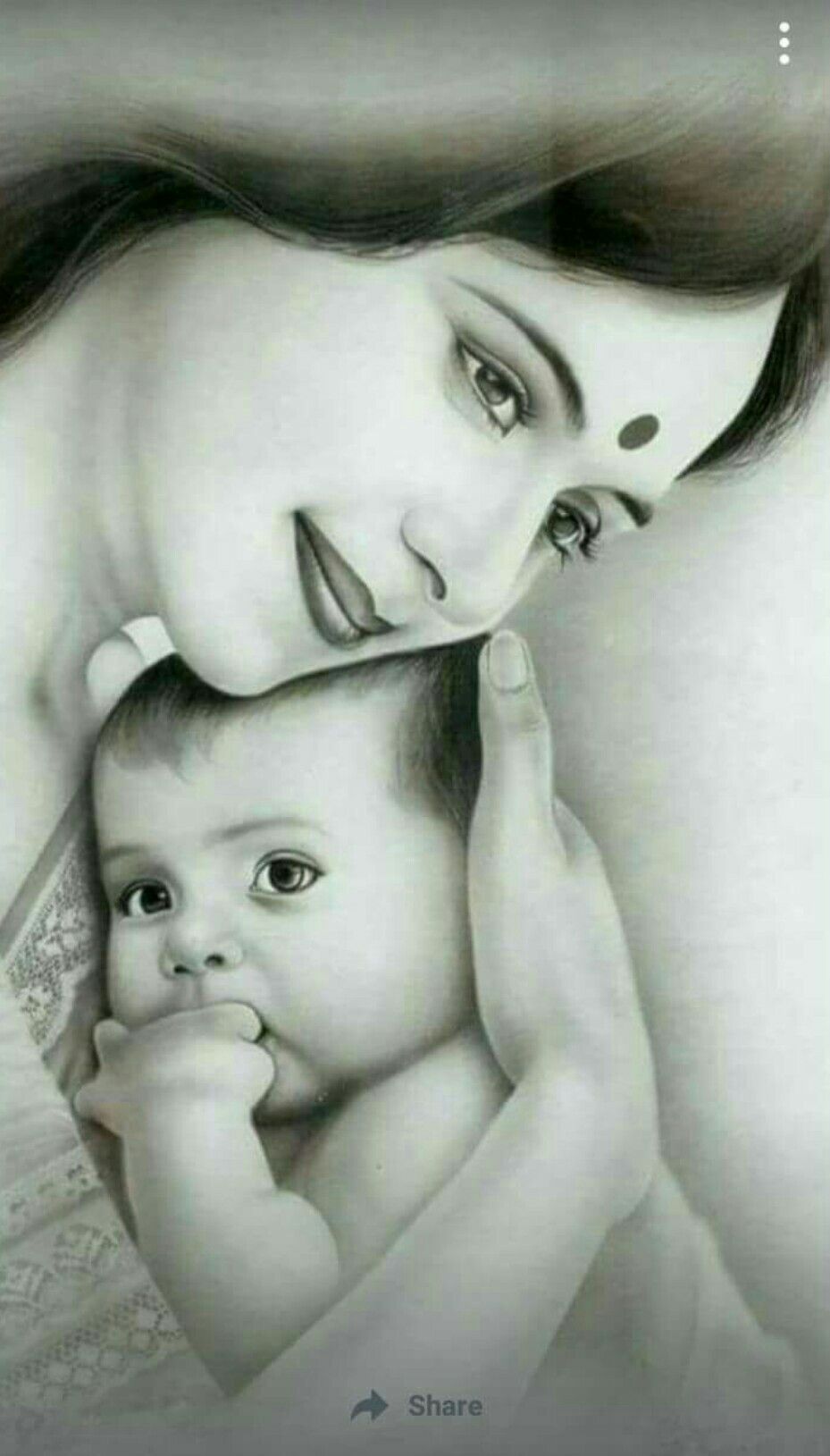 Mother And Child Drawing Wallpaper
