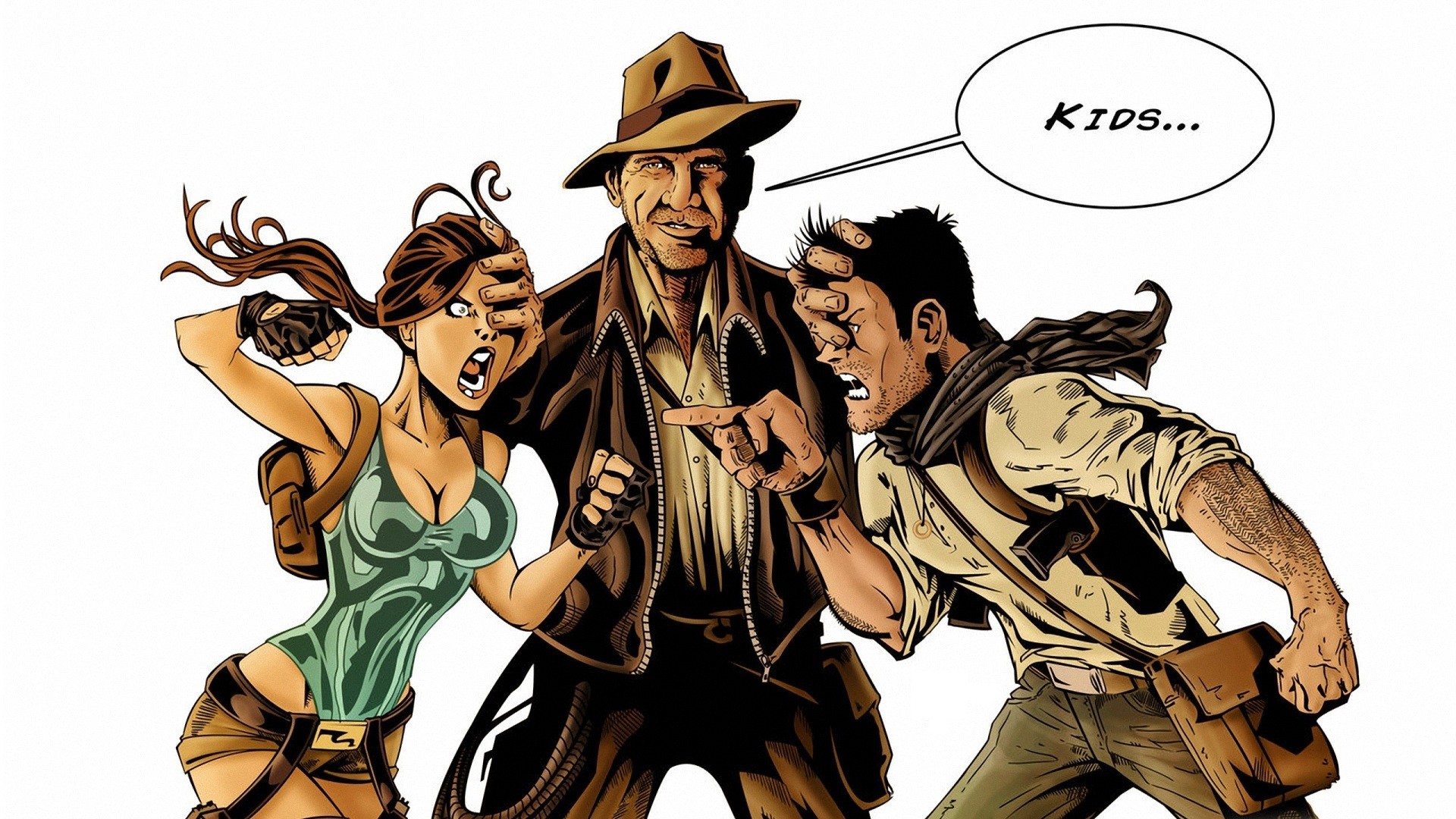 Indiana Jones Lara Croft White Nathan Drake tomb raider humor movies