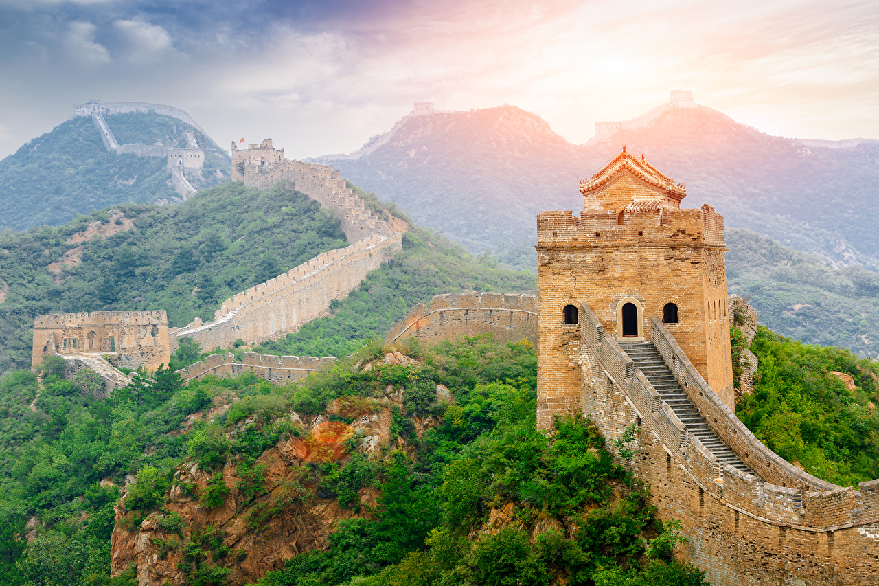 Desktop Wallpaper China Nature Mountains The Great Wall Of