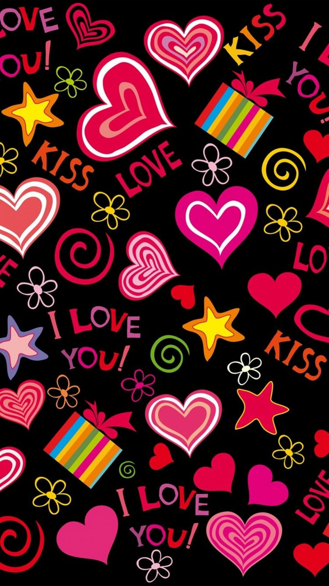 [Colorful love hearts sweet vector romantic iPhone