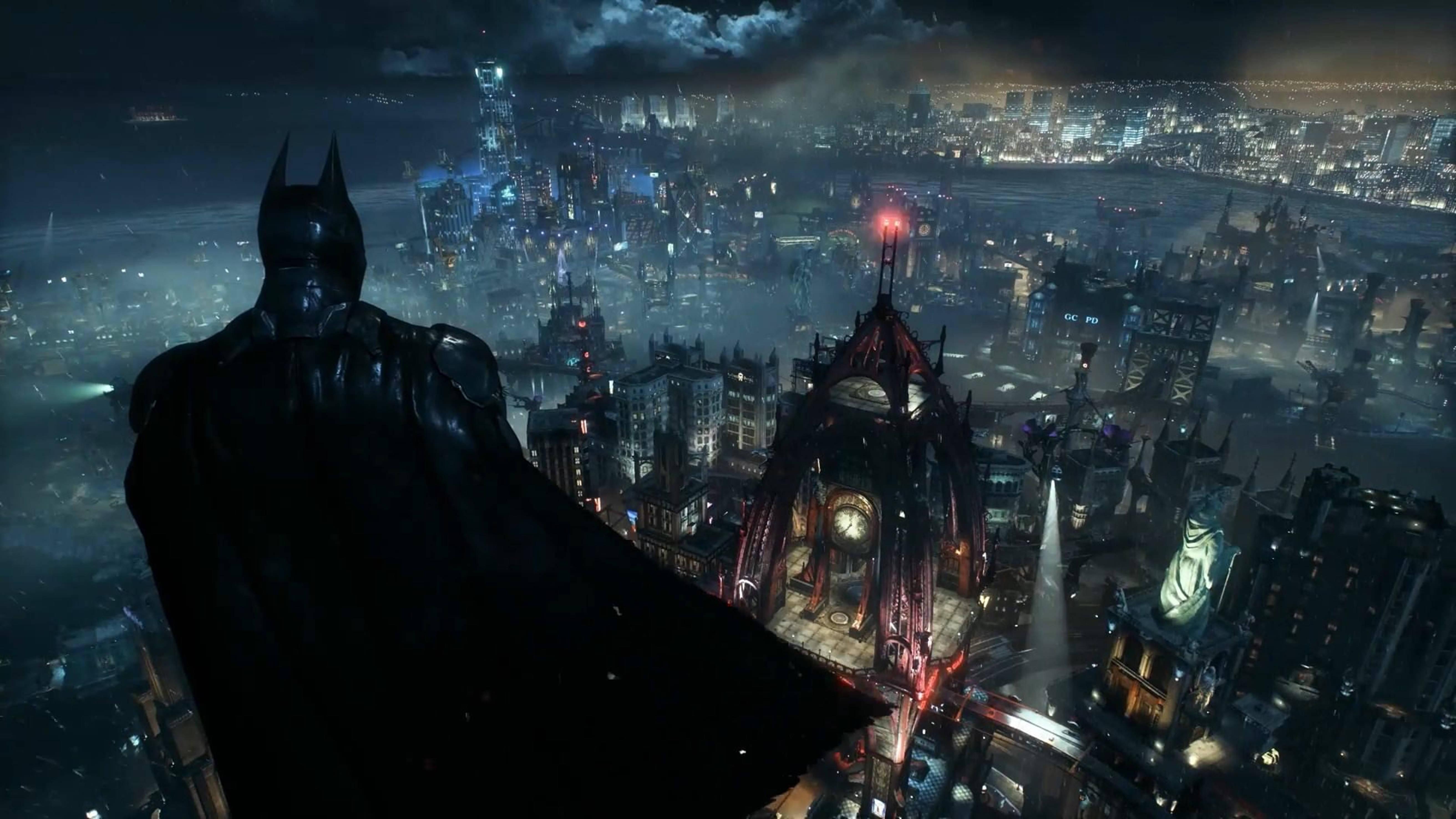Batman Overlooking Arkham City 4k Wallpaper