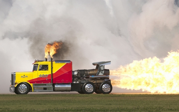 Fire Cars Trucks Vehicles Rocket Drag Race Races Wallpaper