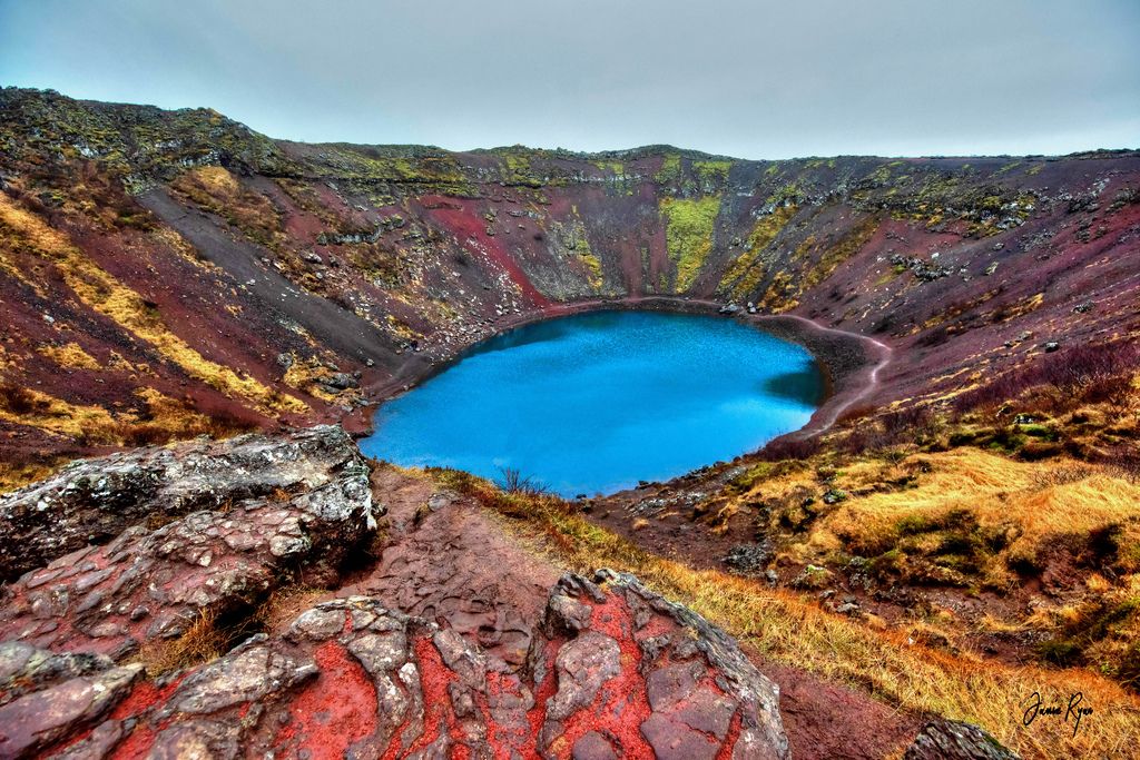 Kerid Volcanic Crater Iceland Lake Nature Photography