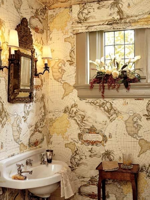 Old World Map Wallpaper Space Design