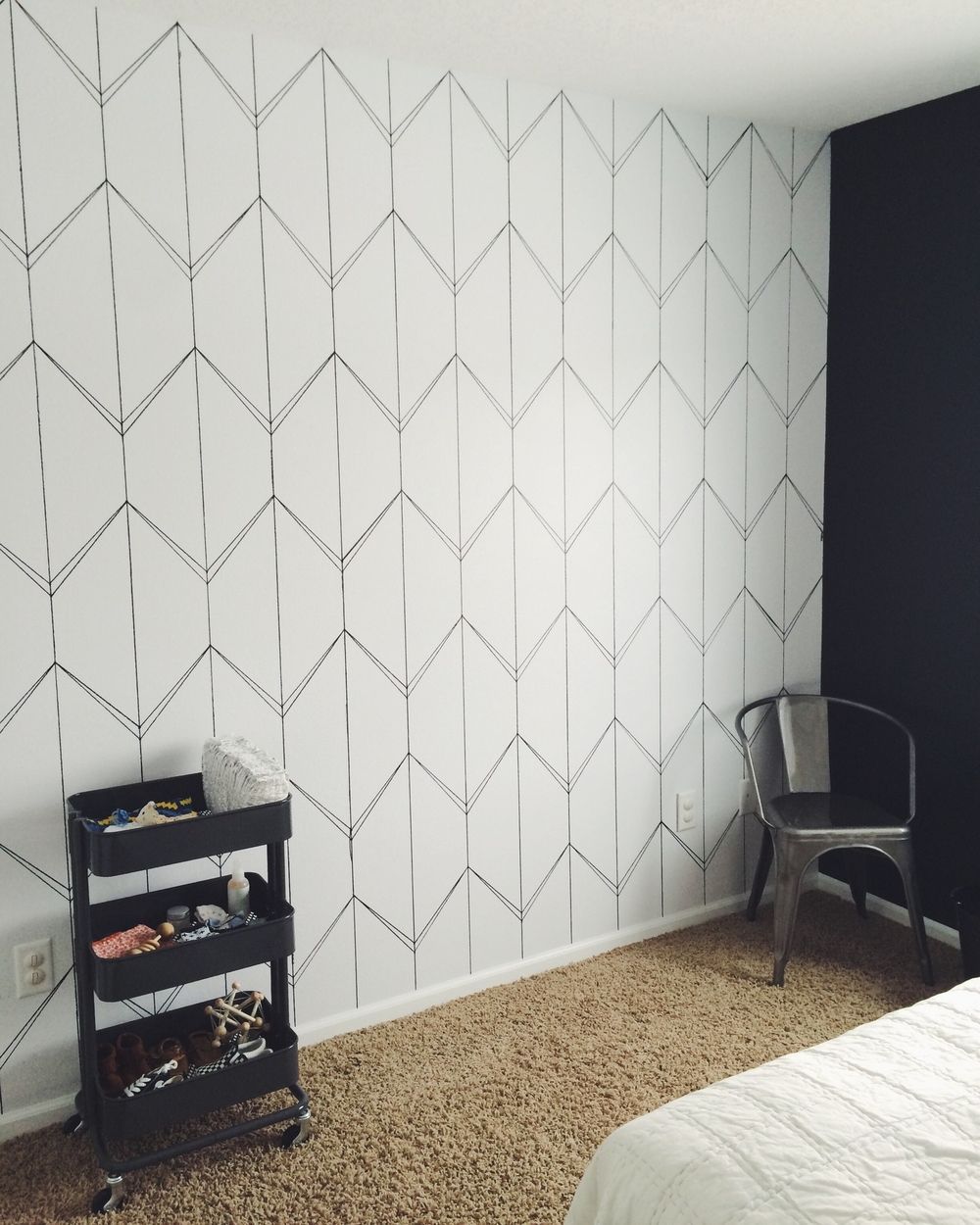 Diy Geometric Statement Wall Snappy Casual Accent Bedroom