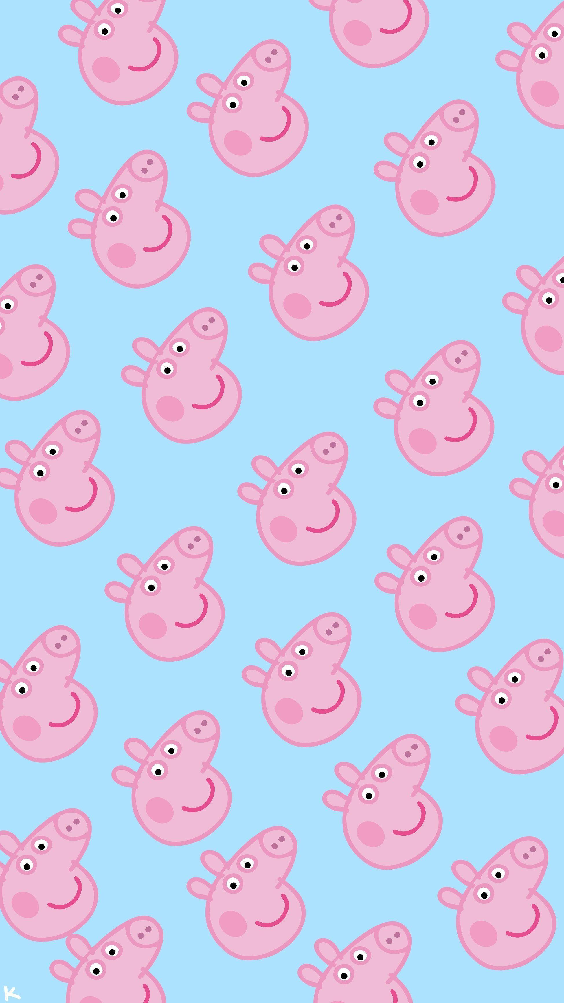 Faces Of Peppa Pig iPhone Wallpaper