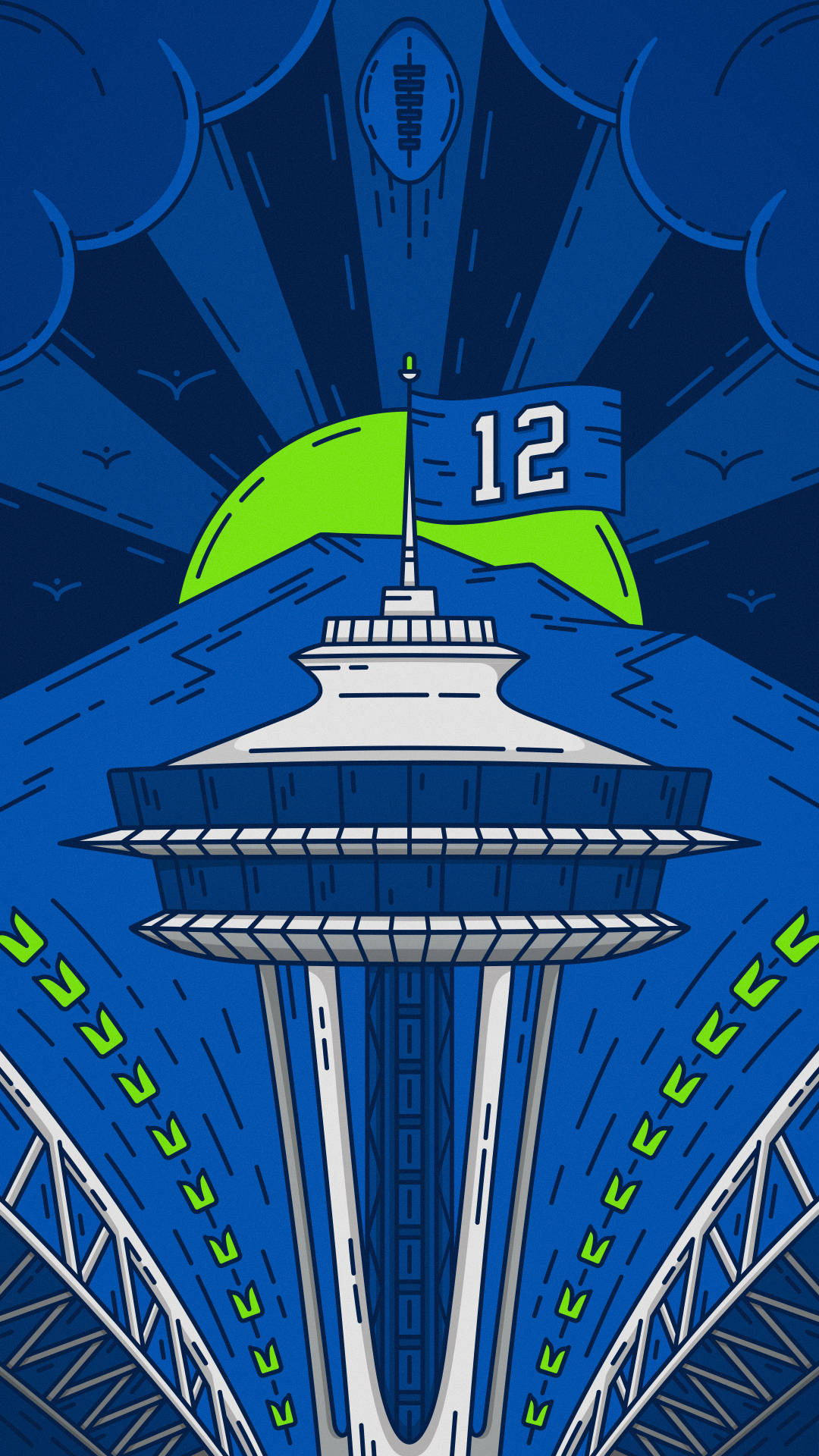 Space Needle Digital Art Seattle iPhone Wallpaper