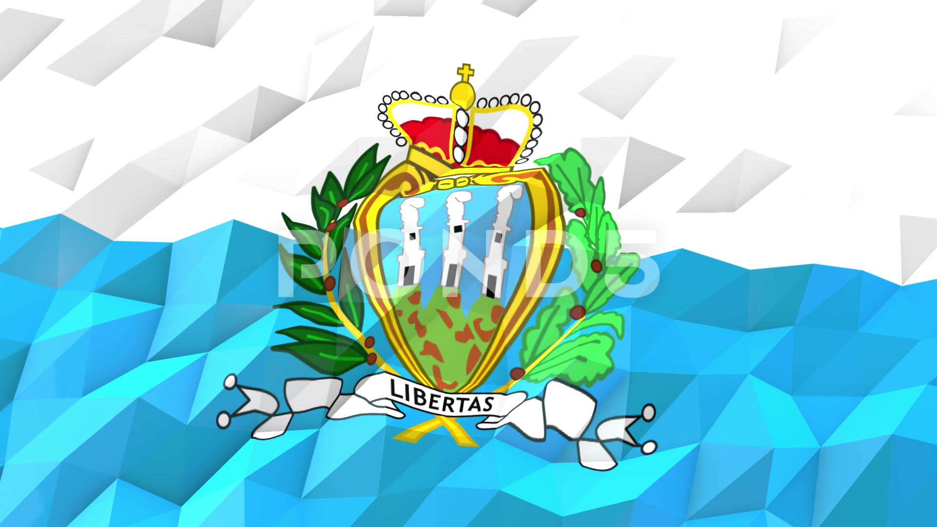 Flag Of San Marino 3d Wallpaper Illustration Clip