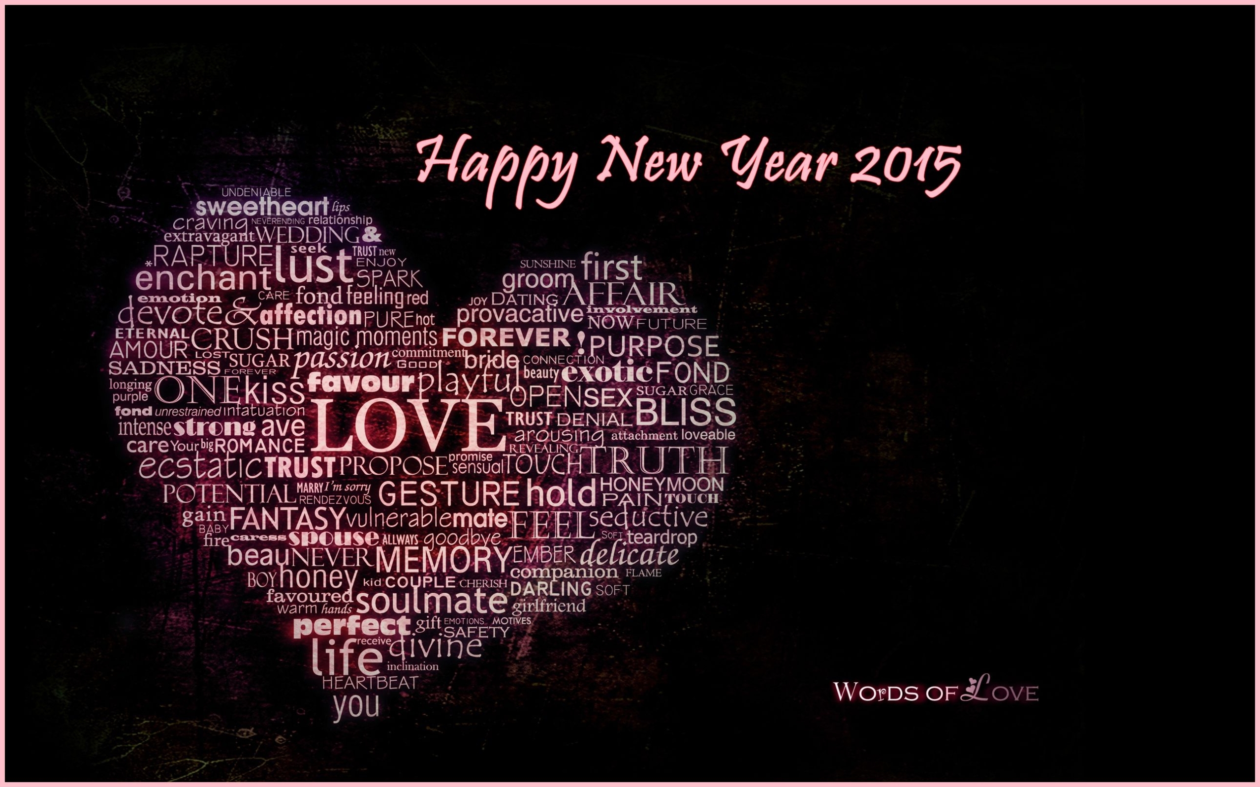 Words Of Love Happy New Year Heart Quotes HD Wallpaper Jpg