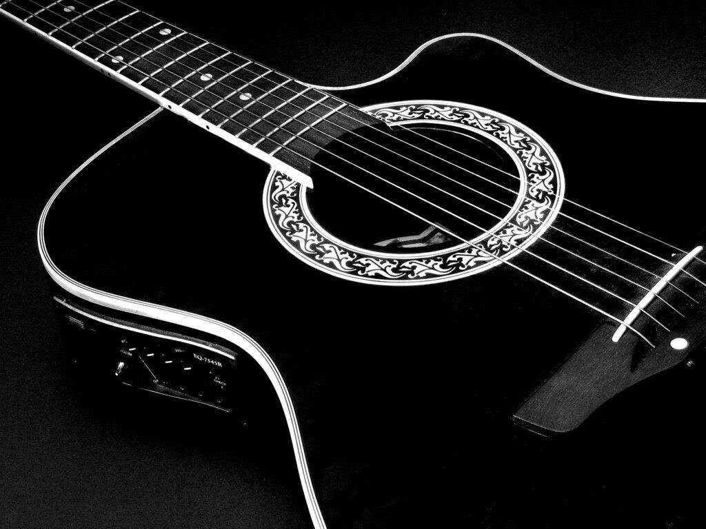 Black Acoustic Guitar Wallpaper Best Music