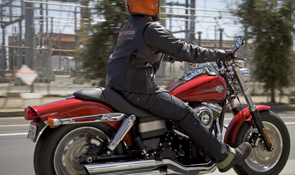 Harley Davidson Fat Bob In Motion Image And Wallpaper