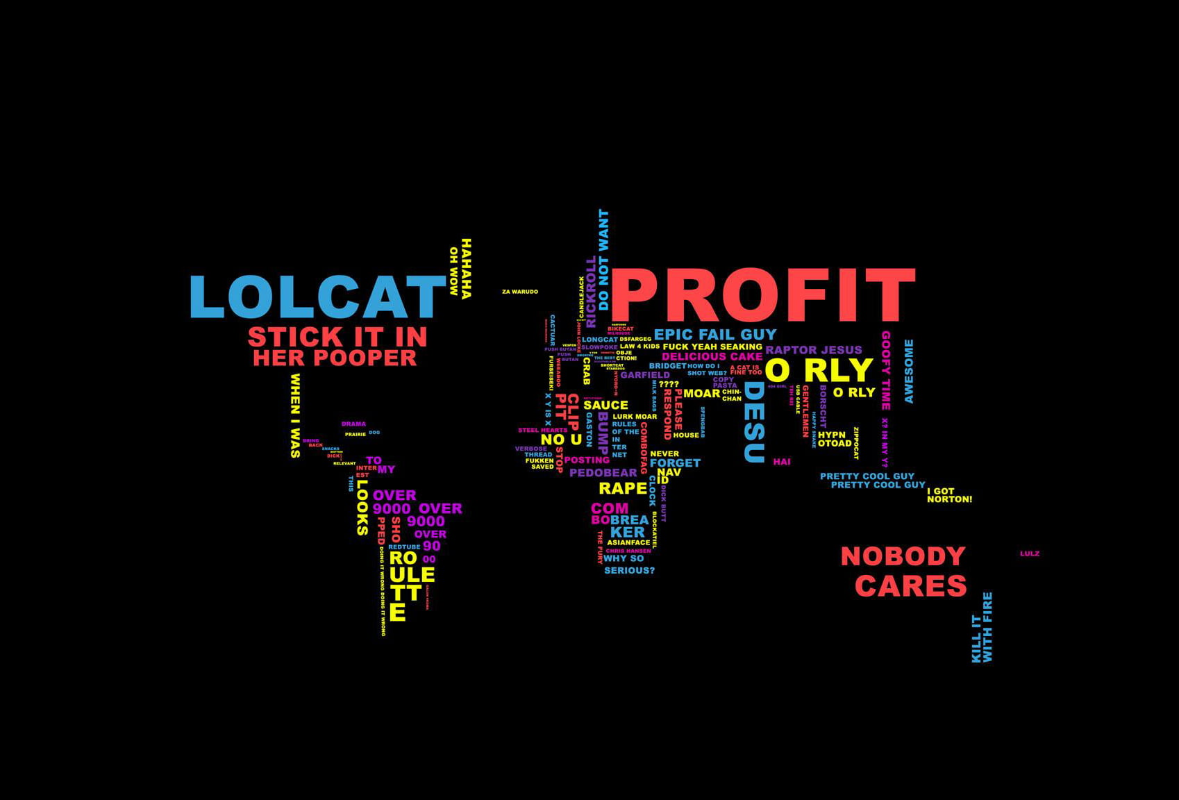 Lolcat Profit Illustration Map World Word Clouds 4chan HD