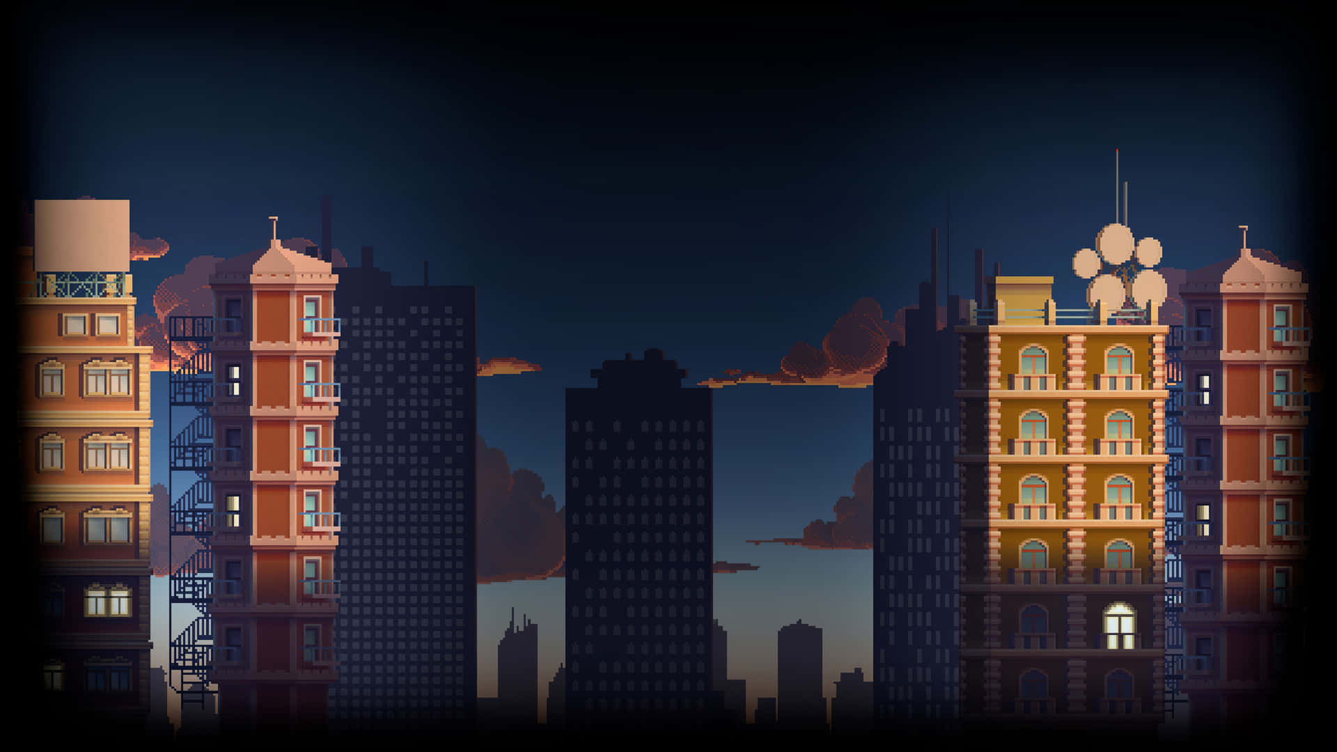 City Pixel Art Wallpaper