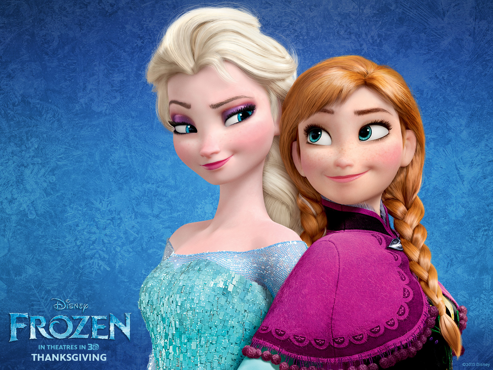 Promotional poster for Disney's Frozen featuring Elsa and Anna