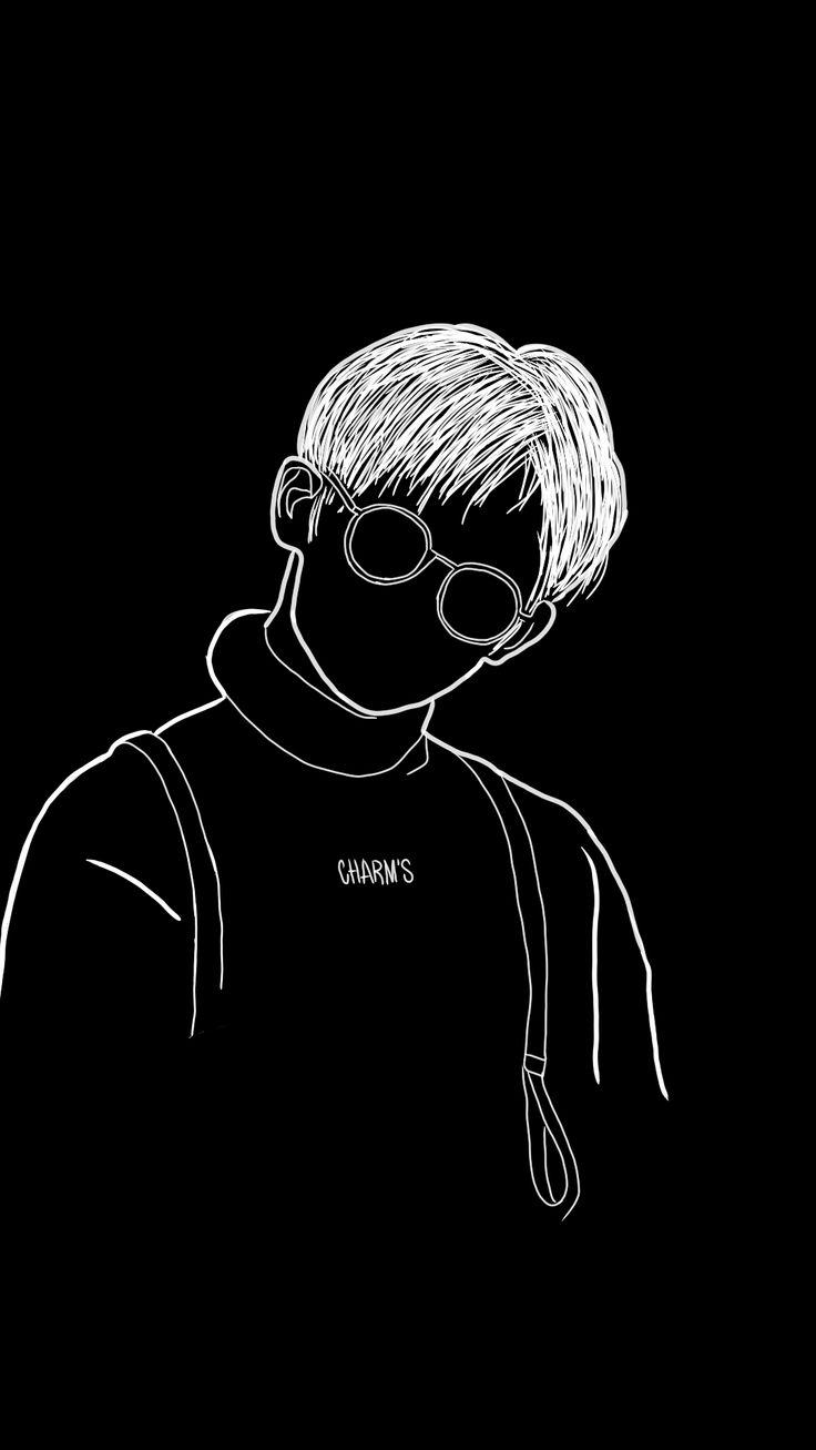 Winwin Black And White Art Drawing Cute Wallpaper Nct