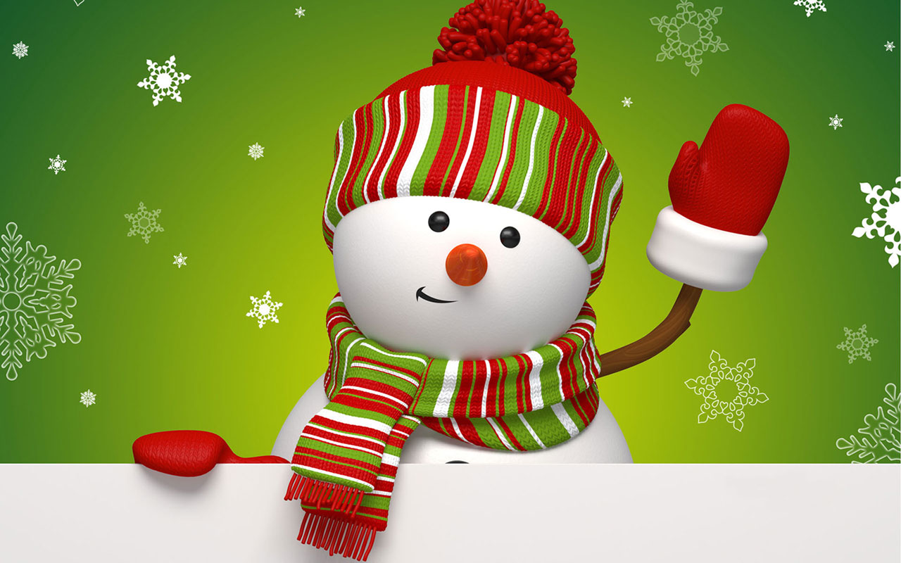 Christmas Snowman HD Design Wallpaper Holiday