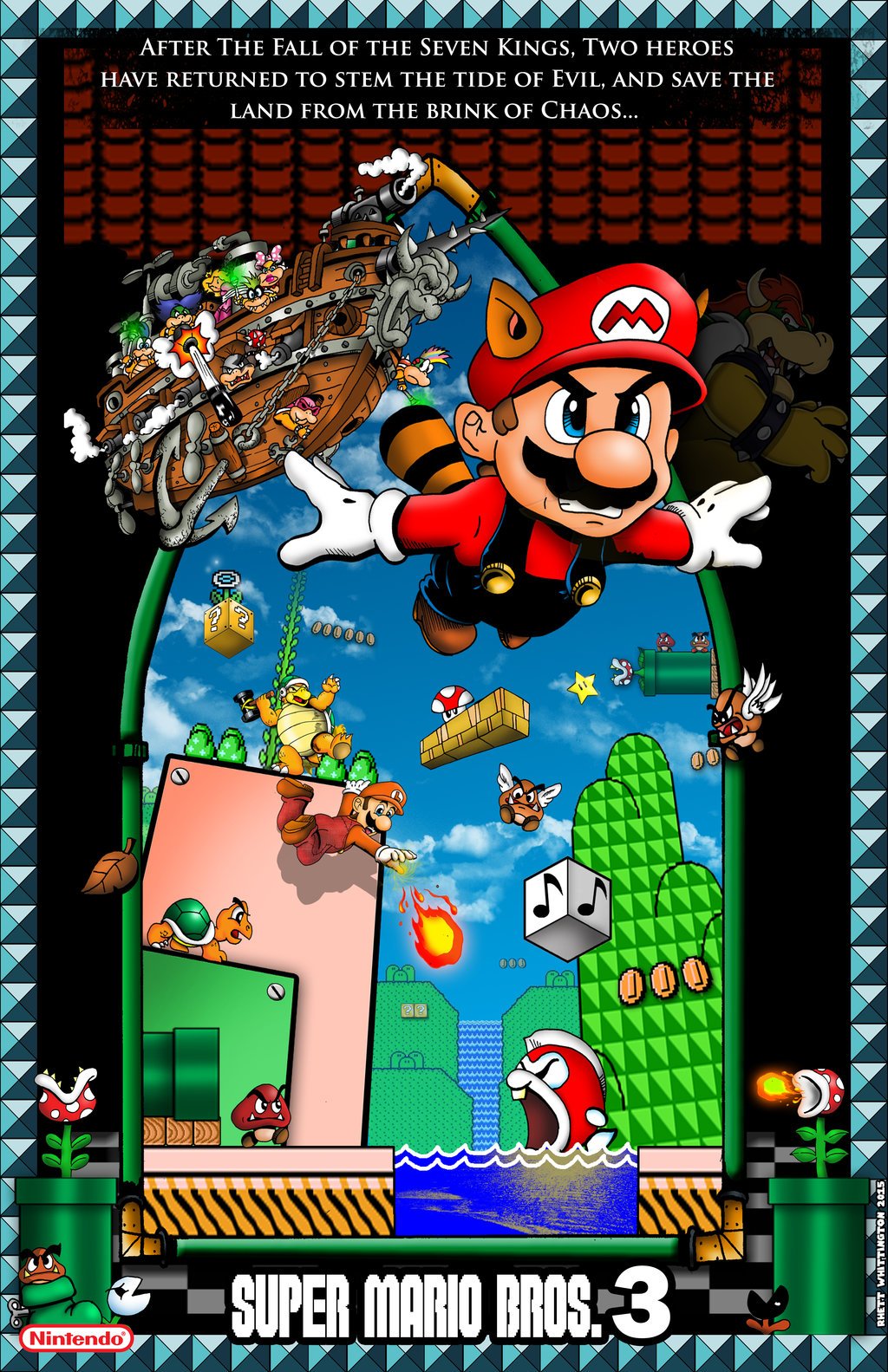 Mario Bros Poster With Border By Whittingtonrhett