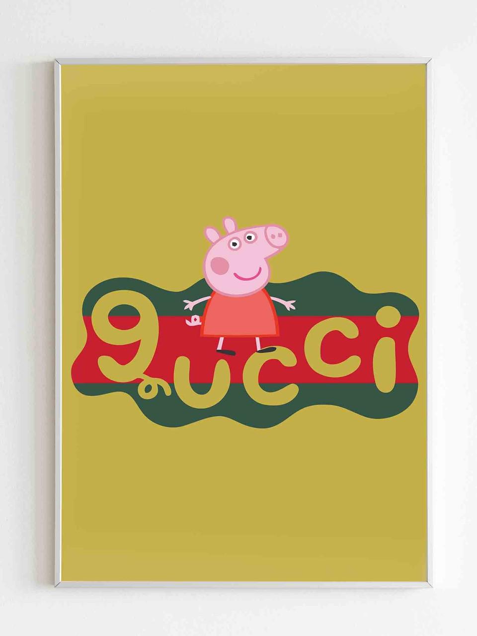 Peppa Pig Gucci Parody Wallpaper Poster