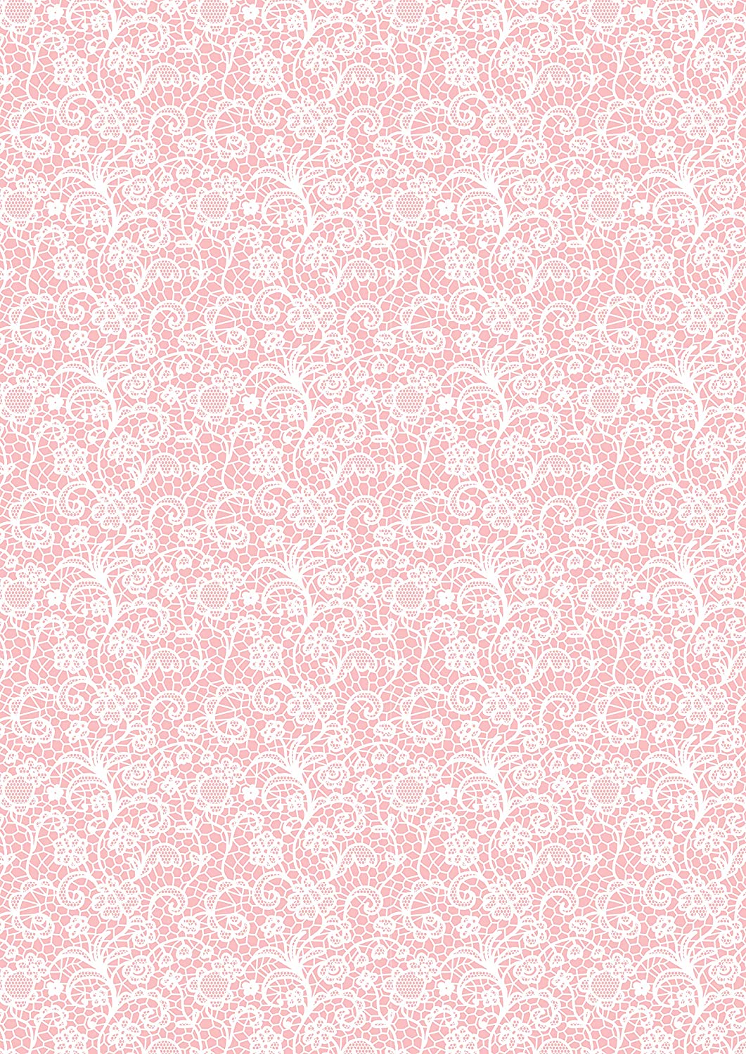 X A4 Printed Sheet Of Pink Lace Design Decor Icing